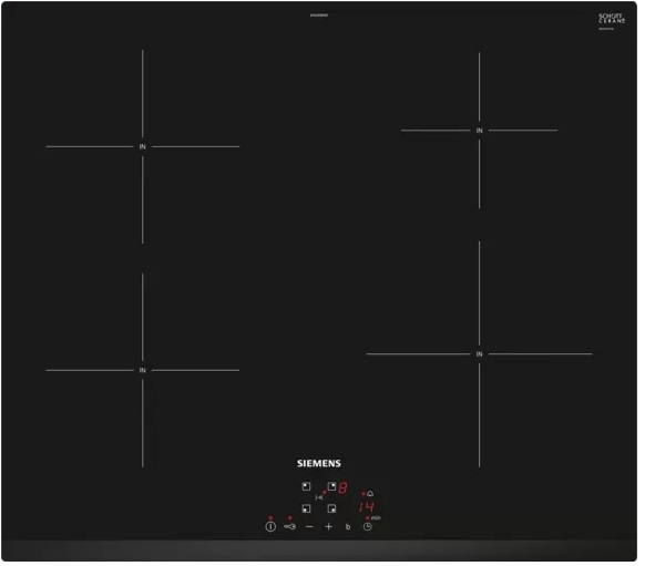 Billede af Induktionskogeplade 60 cm Sort, overflademontering uden ramme - Siemens iQ100 - EH63KBEB5E